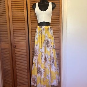 Chickwish Long Floral Skirt